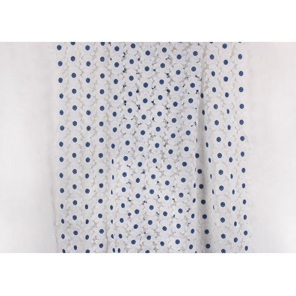 OEM Daisy Venice Embroidered Lace Fabric , French Guipure Wedding Lace For Dress