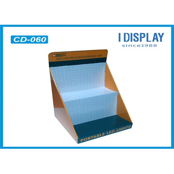 2 Tier Cardboard Counter Display , Retail Counter Display Rack For LED Lights