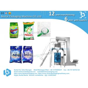 Stainless steel packaging machine weighing detergent powder and packing
