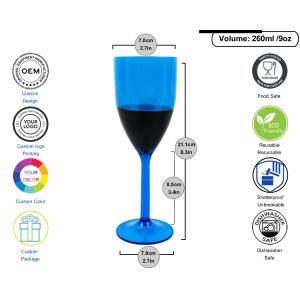 Food Grade Plastic Champagne Flutes Solid Color Custmoized Color And Logo
