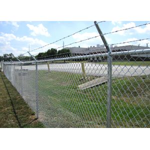 Quality Anti Rusted Metal Chain Link Mesh With Pvc Coating And Barbed Wire For Secure Gates for sale