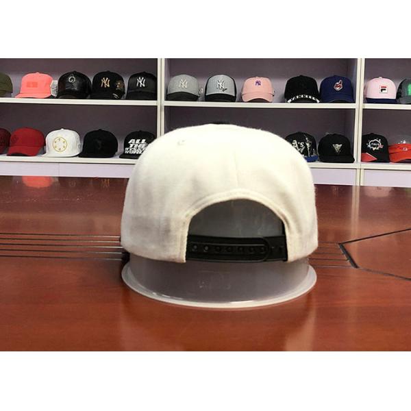 Unisex Wool Acrylic Snapback Flat Brim Cap Adjustable Plastic Back Closure