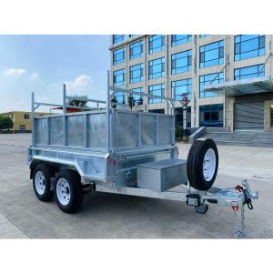 Silver Hydraulic Tipper Trailers Double Axis Dump Box Trailer 8x5