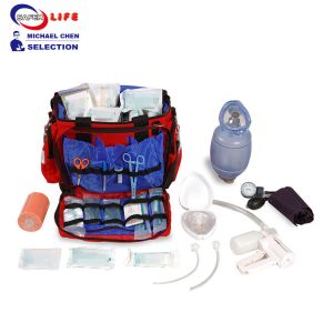First responder bag ambulance trauma kit with resuscitator stethoscope