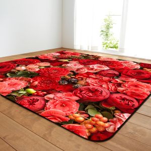 Rose Flower Living Room Floor Carpets Commercial Restaurant Carpet 80*120cm