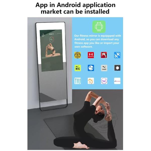 65" Interactive Fitness Touch Screen Workout Mirror LCD Display With Virtual Trainer