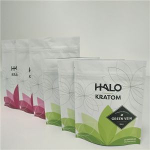 Food Grade k Plastic Pouches Packaging Stand Up Kratom Bags For Powder / Pill