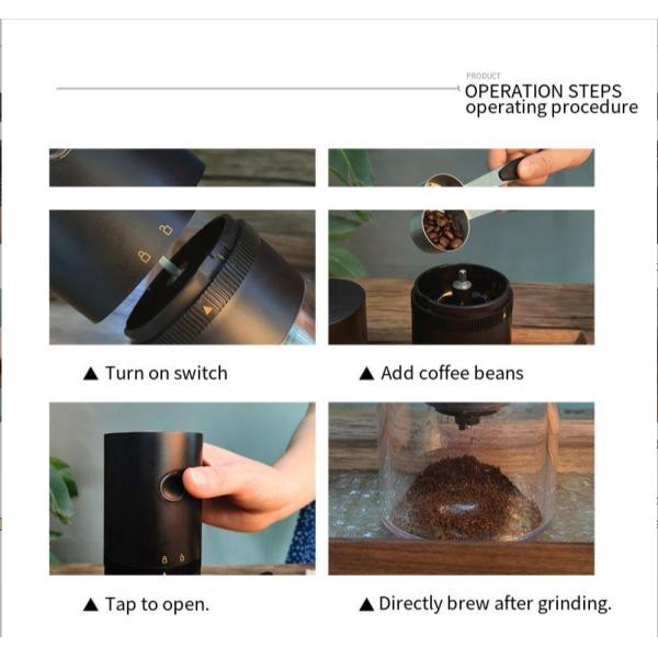 Home and Office ABS Plastic Electric Coffee Grinder with Cleaning Cycle Function