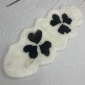 65x180 Plush Faux Sheepskin Carpet White Fur Rug