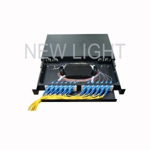 1U Slidable Rack Mounted ODF-1U Holder For Adapters Angled For 45°