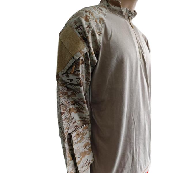 Tactical Camo Combat Shirt Half Zip Breathable Polyester Cotton