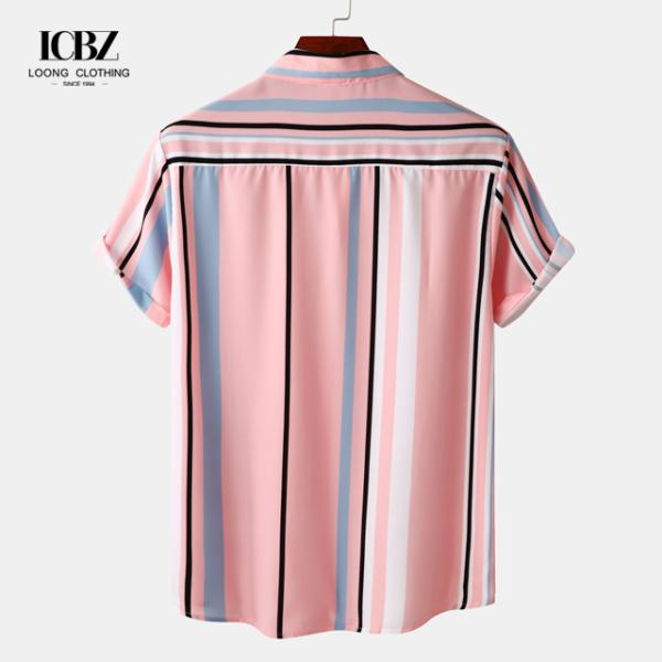 Adult Viscose Printed Design 100% Cotton Hawaiian Shirts for Summer Beach Wear