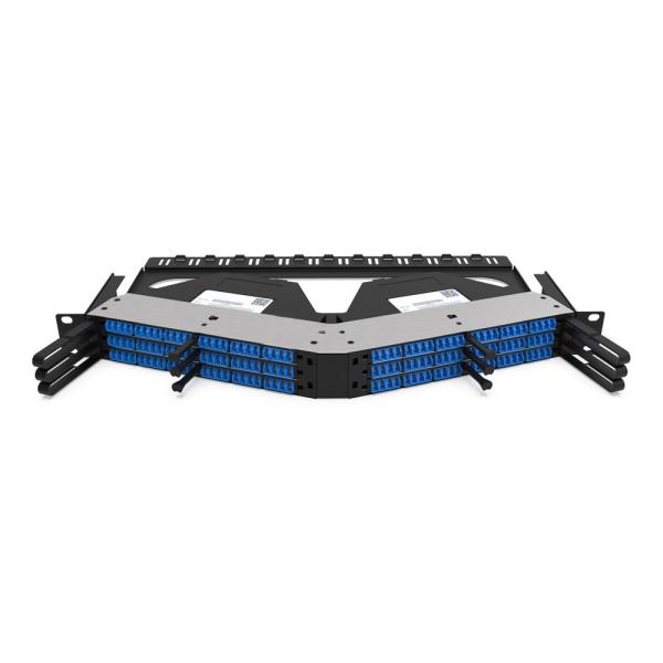 Rongbang RBTX-PP02 1U High Density Angled Frame Modular Panel 6 MPO/MTP to 144 LC Ports for Data Center Network