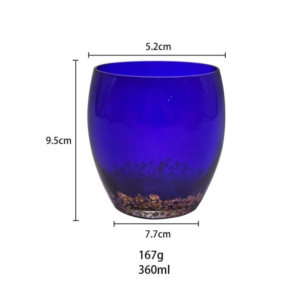 Blue Speckled Coke 360ml Cadmium Free Water Glass Cup