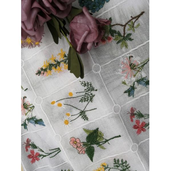 Buy 80 Yards Cotton 9 Colors Embroidered 3D Floral Lace Fabric at wholesale prices