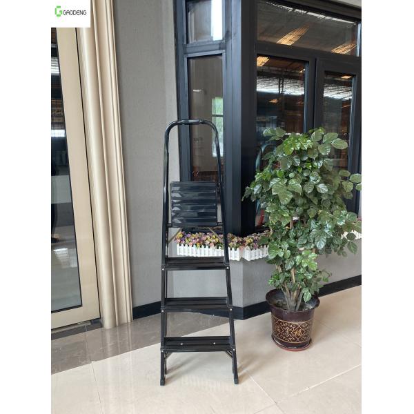 Buy 3 Foot 4 Step Ladder Aluminium 6063 Wear Resistant Black at wholesale prices