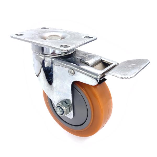 Buy Medium Duty Swivel Casters , Polyurethane Industrial Rigid Caster Wheels at wholesale prices