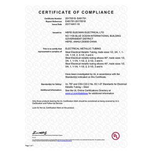 Hefei Elecman Electrical Co., Ltd. Certifications