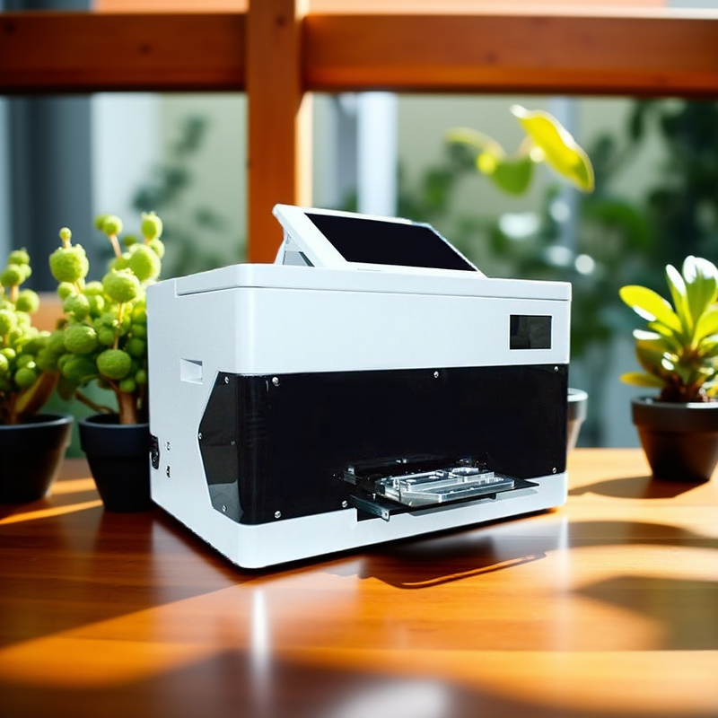 Desktop UV Printer for Business Card Printing with Mobile QR Code Upload and UV