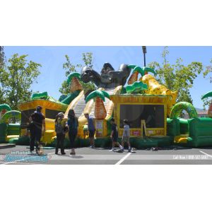 Giant King Kong Inflatable Combo Childrens Bouncy Castle With Slide
