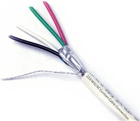 Quality 22 AWG 4 Conductor Stranded Shielded Plenum Cable for Security/Alarm/Access Control for sale