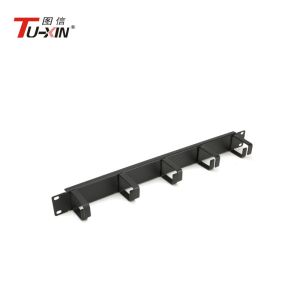 Spiral Wrapping 19 Inch Rack Accessories 1U Cable Management Panel With Metal
