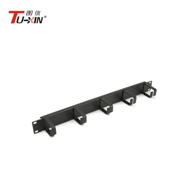 Spiral Wrapping 19 Inch Rack Accessories 1U Cable Management Panel With Metal