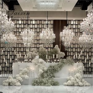 ZT-323H Hot sale luxury event decor centerpieces long base 10 holder crystal