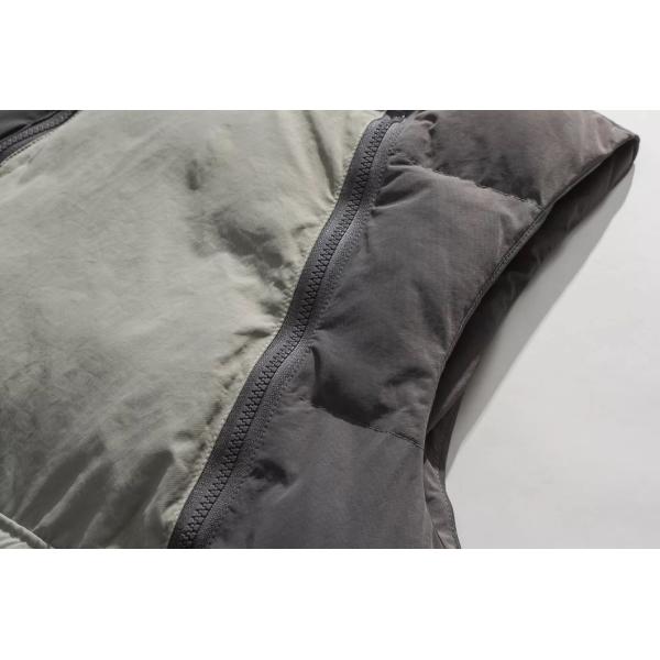 Retro Winter Contrast Color Sleeveless Stand Collar Thick Vest