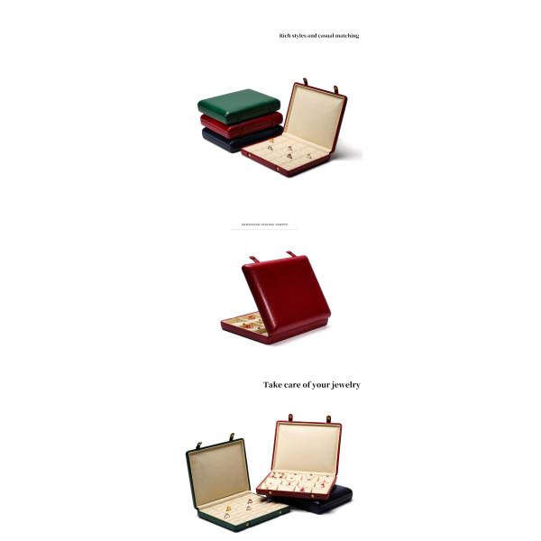 Pebble Grain Leather Jewelry Box Packaging Storage Case For Ear Studs Pendant