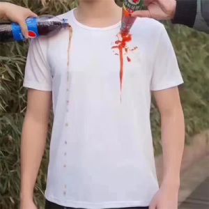 Black Technology Mens Nano Tech T Shirts Plain Dyed O Neck Short Sleeve