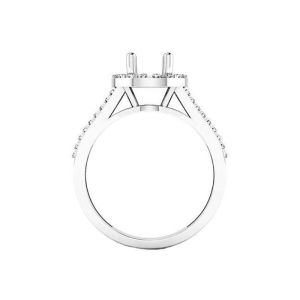 0.9ct Oval Semi Mount Jewelry Ring18K White Gold Material Prong setting Type