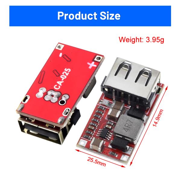 CA-025 Efficient DC-DC Converter USB Charger Development Board 6V-24V 24V 12V to 5V 97.5% Buck Module for Car Power Supply