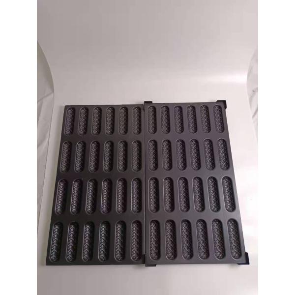 24 Cavity PTFE Oval Shaped Waffle Hot Dog Mold Pan