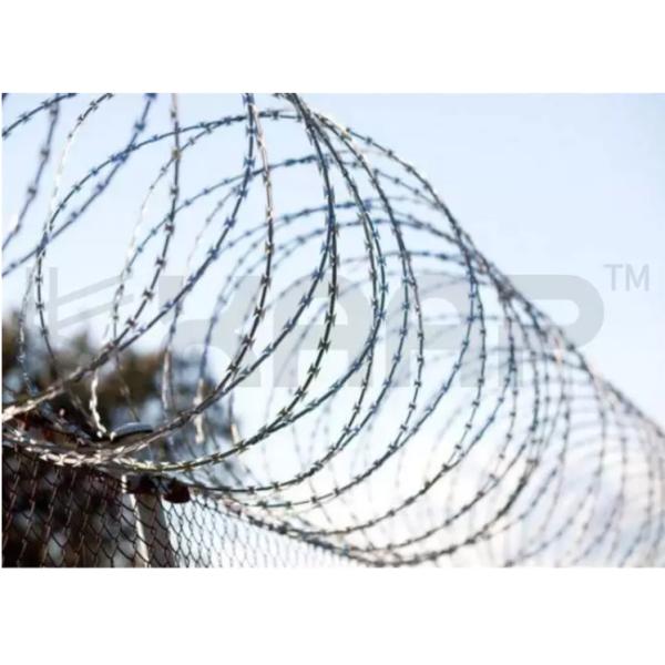 Galvanized Steel Protection Safety Fence Single Razor Barbed Wire
