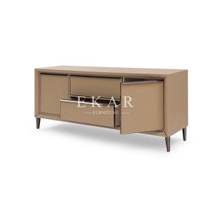 Quality Leather Wooden Luxury Italian Design Modern Tv Stand for sale