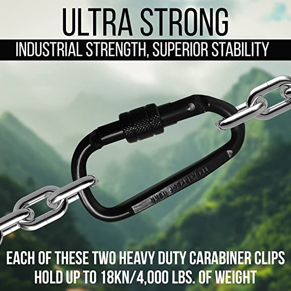Polished Finish Heavy Industry 18KN Locking Carabiner Buckle Clip for Hammock Camping