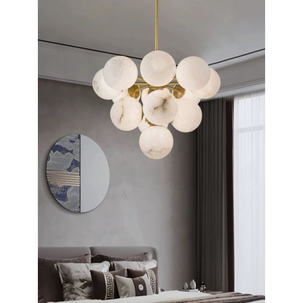 Buy Customized Alabaster Chandelier Black Round Ball Chandelier Light at wholesale prices