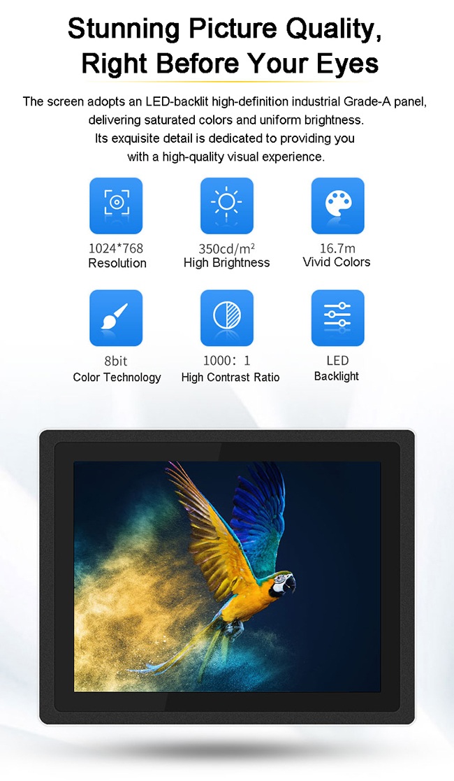 Custom Logo Embedded All-in-One Fanless PLC Industrial Control Computer Vehicle Touch Screen Panel PC with Embedded Logo