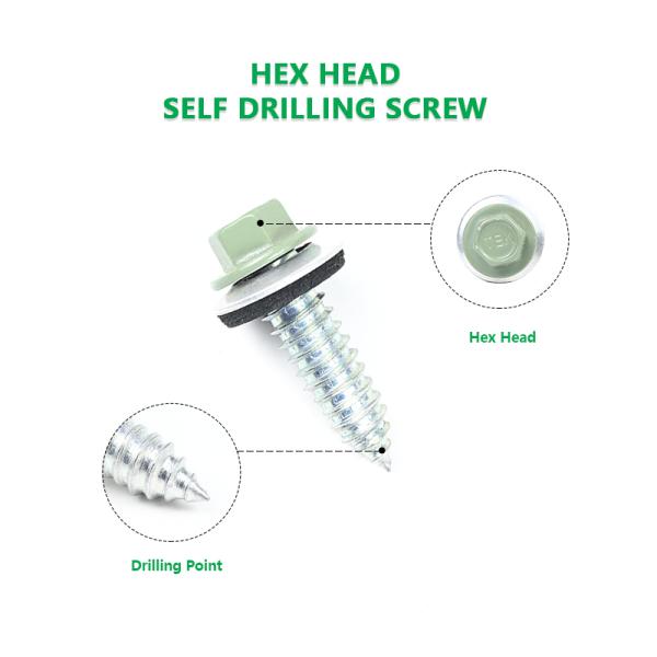 Customized Black Finish Stainless Steel Self Drilling Tapping Screws With EPDM Washer