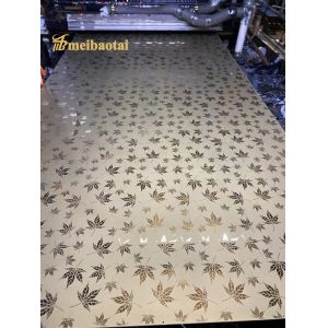Gold Mirror Etched Client Pattern Stainless Steel Sheet