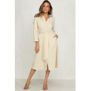 2018 Women Clothing Striped Casual Office Dress