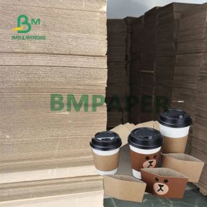 E Flute Single Wall Corrugated Cardboard Sheets For Brown Coffee Cup Cover