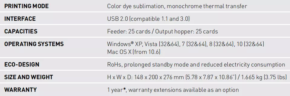 Evolis Badgy 100/200 Printer Thermal Direct Printing PVC ID Card Printer With Single Side