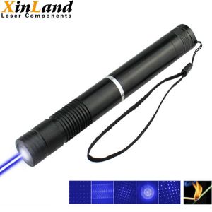 1000mw 450nm Powerful Blue Laser Pointer Aluminum With 5 Caps Long Lifetime