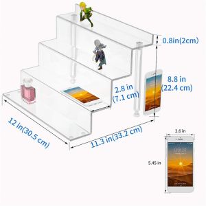 customized clear Acrylic Shelf organizer Acrylic Riser Display Stand