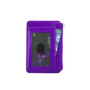 Purple Color Slim Credit Card Holder , Pocket Change Purse For Women / Girls