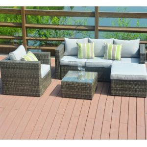 Quality 6Pcs Deep Seating Patio Wicker Outdoor Garden Furniture Rattan Sofa Couch for sale