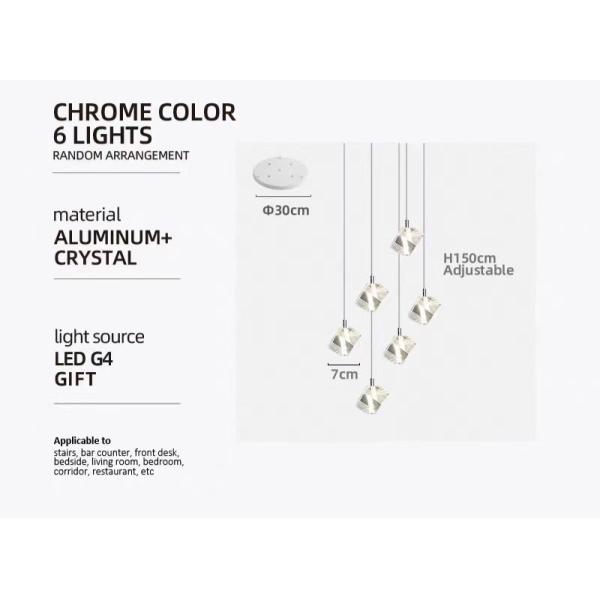 Crystal Chandelier Living Room Lamp Duplex Stair Lamp For Modern Atmosphere