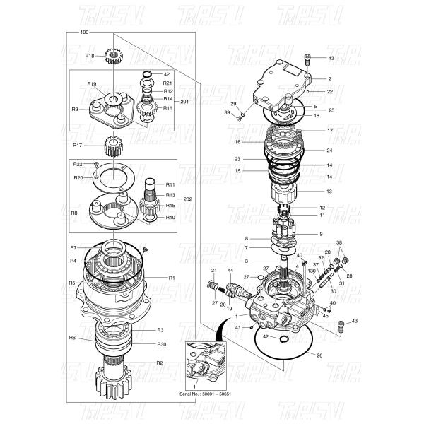 Highly Reliable 13042600031 Excavator Final Drive Motor DX60 Easy Install
